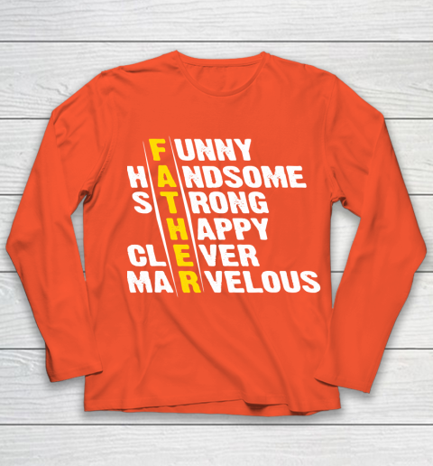 Marvelous T Shirt  Funny Handsome Strong Clever Marvelous Matching Father's Day Youth Long Sleeve 11