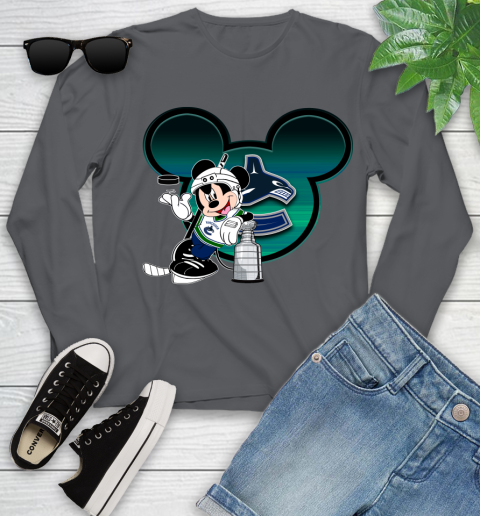 NHL Vancouver Canucks Stanley Cup Mickey Mouse Disney Hockey T Shirt Youth Long Sleeve 9 NHL Vancouver Canucks Stanley Cup Mickey Mouse Disney Hockey T Shirt Youth Long Sleeve - Image 9