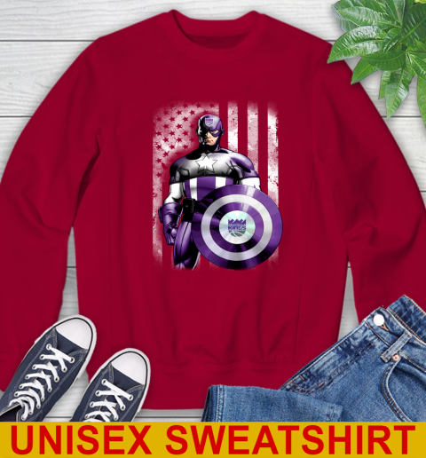 Sacramento Kings NBA Basketball Captain America Marvel Avengers American Flag Shirt Sweatshirt 9