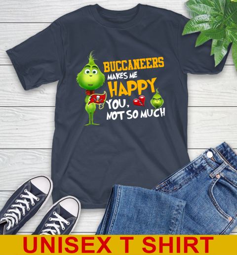 NFL Tampa Bay Buccaneers Makes Me Happy You Not So Much Grinch Football Sports T-Shirt 3