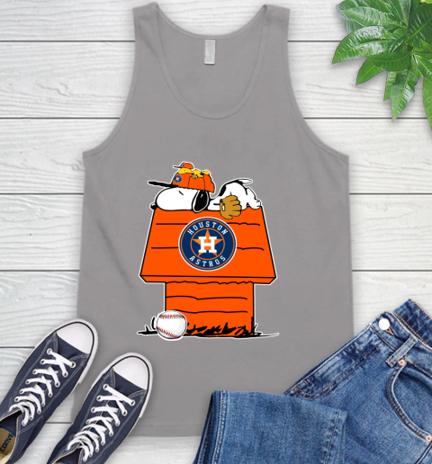 MLB Houston Astros Snoopy Woodstock The Peanuts Movie Baseball T Shirt Tank Top 4