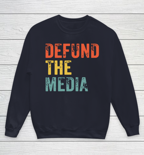 Defund The Media Retro Vintage Youth Sweatshirt 3