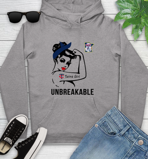 MLB Minnesota Twins Girl Unbreakable Baseball Sports Youth Hoodie 4
