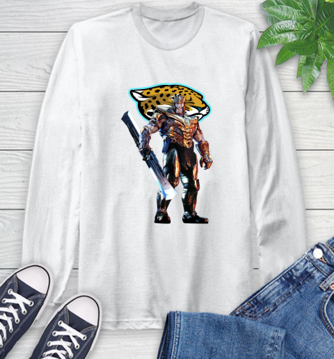 NFL Thanos Gauntlet Avengers Endgame Football Jacksonville Jaguars Long Sleeve T-Shirt