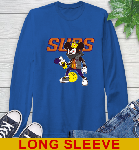Phoenix Suns NBA Basketball Mickey Peace Sign Sports Long Sleeve T-Shirt 9