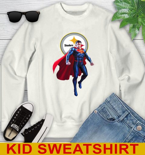 NFL Superman DC Sports Football Pittsburgh Steelers Youth Sweatshirt