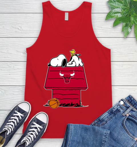 Chicago Bulls NBA Basketball Snoopy Woodstock The Peanuts Movie Tank Top 6