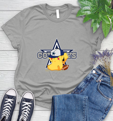 NFL Pikachu Football Sports Dallas Cowboys Women's T-Shirt 10