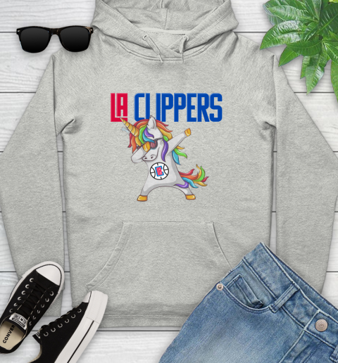 LA Clippers NBA Basketball Funny Unicorn Dabbing Sports Youth Hoodie