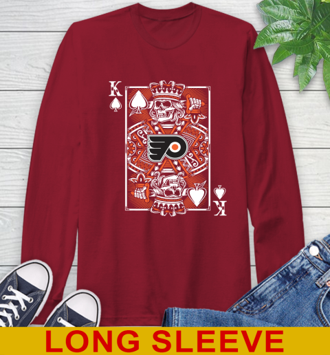 Philadelphia Flyers NHL Hockey The King Of Spades Death Cards Shirt Long Sleeve T-Shirt 9