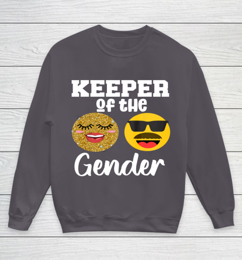 Keeper of the Gender Staches or Lashes Gender Reveal Party Youth Sweatshirt 5
