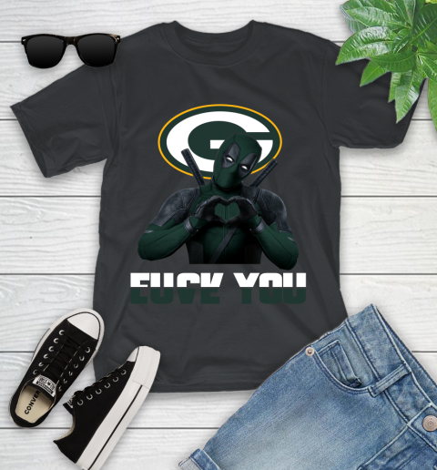 NHL Green Bay Packers Deadpool Love You Fuck You Football Sports Youth T-Shirt