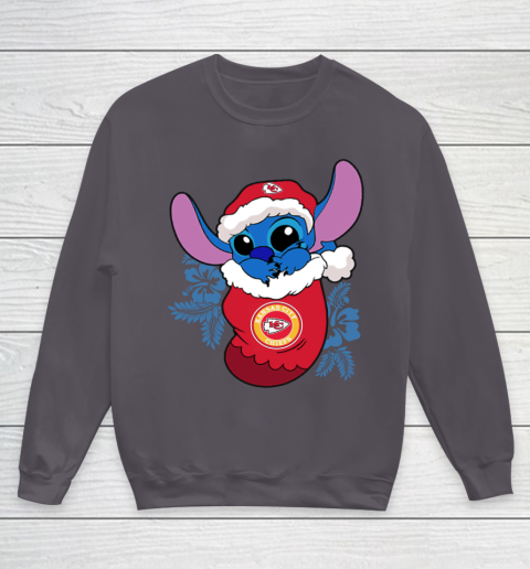 Kansas City Chiefs Christmas Stitch In The Sock Funny Disney NFL Youth Sweatshirt 6