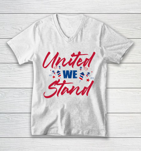 Independence Day 4th Of July United We Stand V-Neck T-Shirt