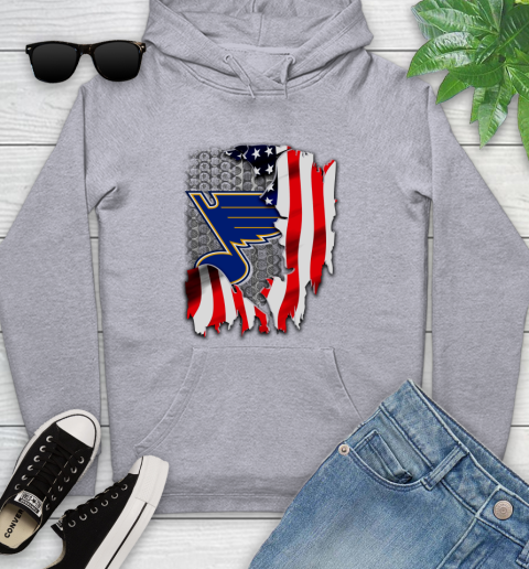 St.Louis Blues NHL Hockey American Flag Youth Hoodie 6