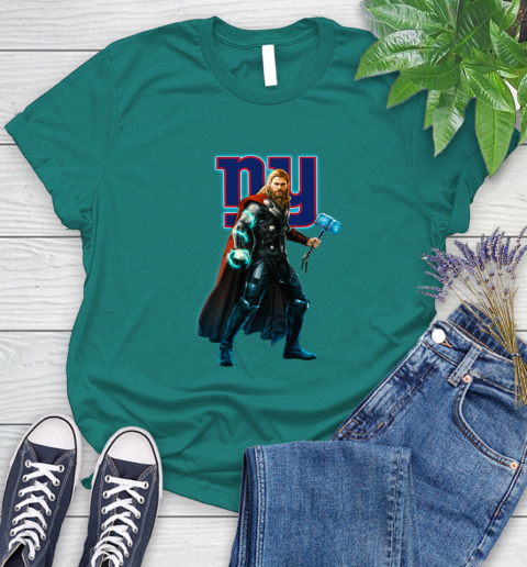 NFL Thor Avengers Endgame Football New York Giants Women's T-Shirt 12