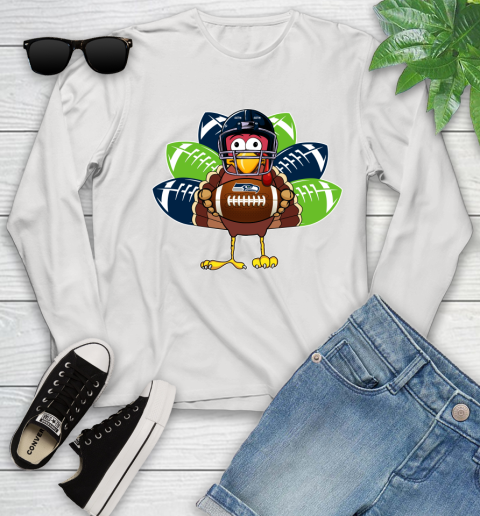 Seattle Seahawks Turkey Thanksgiving Day Youth Long Sleeve
