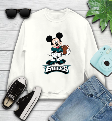 NFL Football Philadelphia Eagles Cheerful Mickey Mouse Shirt Sweatshirt 2