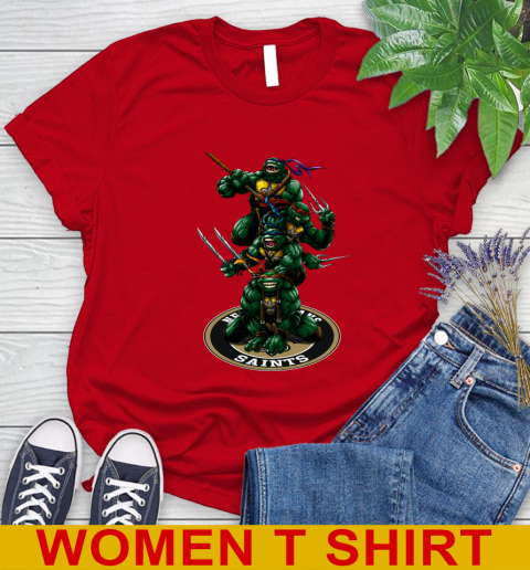 NFL Football New Orleans Saints Teenage Mutant Ninja Turtles Shirt Women's T-Shirt 10