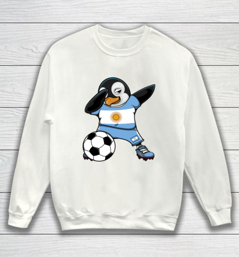 Dabbing Penguin Argentina Soccer Fans Jersey Football Lovers Sweatshirt