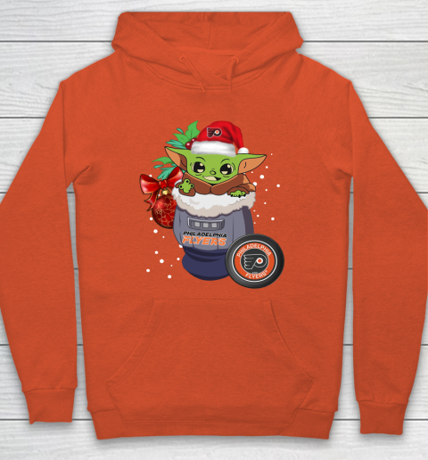 Philadelphia Flyers Christmas Baby Yoda Star Wars Funny Happy NHL Hoodie 5