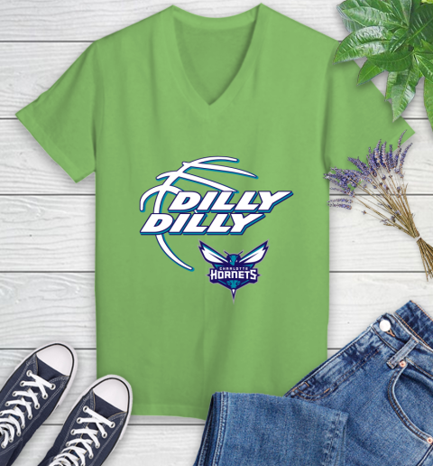NBA Charlotte Hornets Dilly Dilly Basketball Sports Women's V-Neck T-Shirt 11
