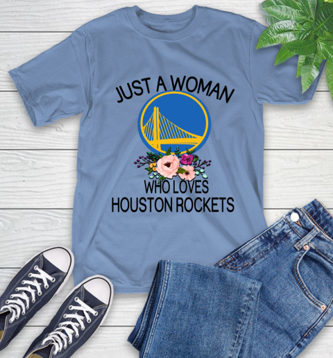 NBA Just A Woman Who Loves Houston Rockets Basketball Sports T-Shirt 11