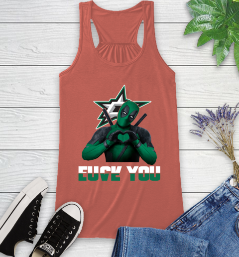 NHL Dallas Stars Deadpool Love You Fuck You Hockey Sports Racerback Tank 3