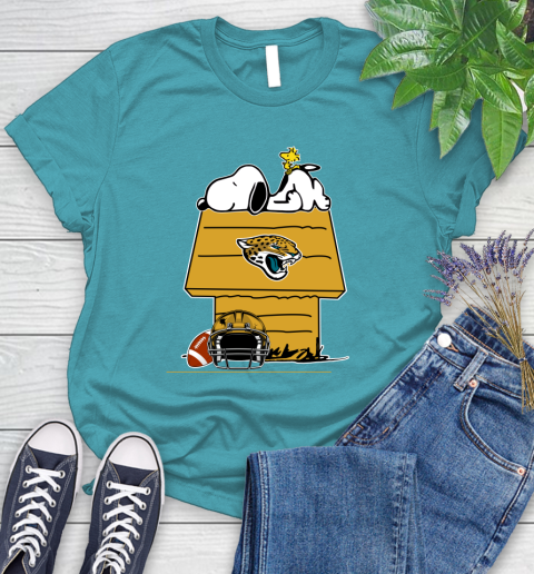 Jacksonville Jaguars NFL Football Snoopy Woodstock The Peanuts Movie Women's T-Shirt 12