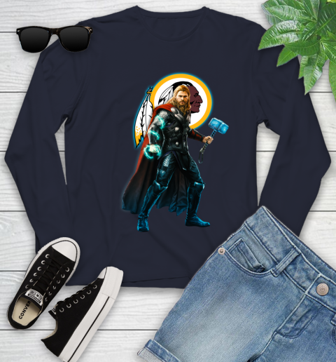 NFL Thor Avengers Endgame Football Washington Redskins Youth Long Sleeve 3
