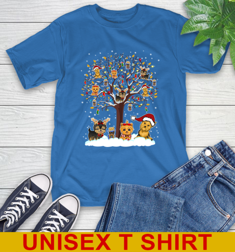 Yorkie dog pet lover light christmas tree shirt 11