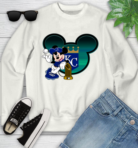 MLB Kansas City Royals The Commissioner's Trophy Mickey Mouse Disney Youth Sweatshirt