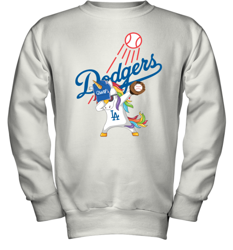 Hip Hop Dabbing Unicorn Flippin Love Los Angeles Dodgers Youth Sweatshirt