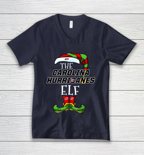 Carolina Hurricanes Christmas ELF Funny NHL V-Neck T-Shirt 2