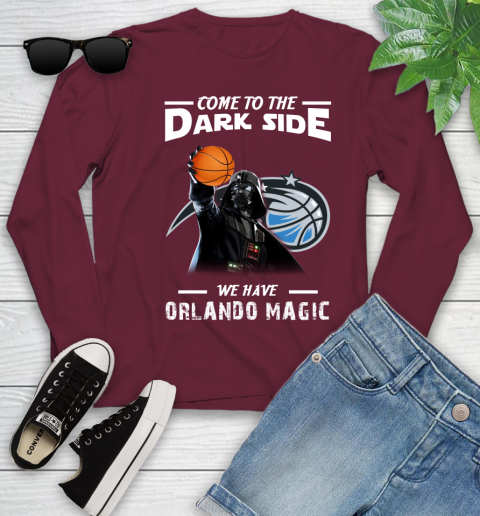 NBA Come To The Dark Side We Have Orlando Magic Star Wars Darth Vader Basketball Youth Long Sleeve 6