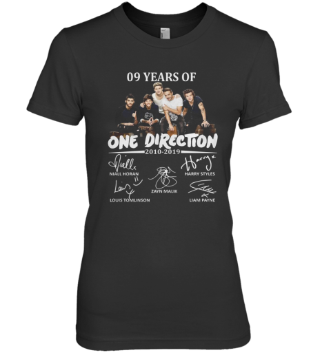 09 Years Of One Direction 2010 2019 Signatures shirt Premium Women's T-Shirt