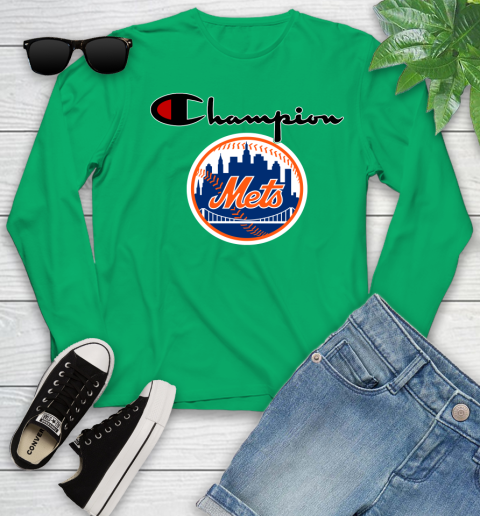 MLB Baseball New York Mets Champion Shirt Youth Long Sleeve 4