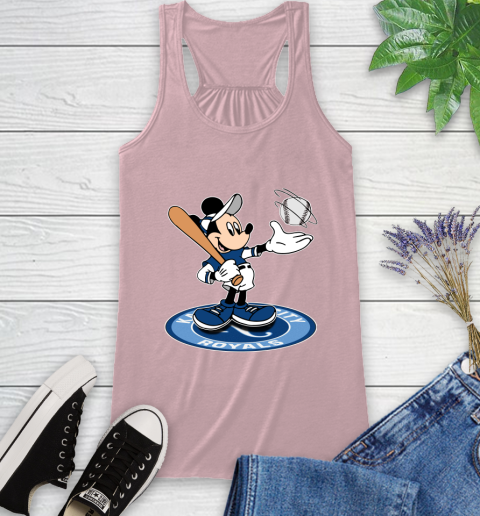 MLB Baseball Kansas City Royals Cheerful Mickey Disney Shirt Racerback Tank 10
