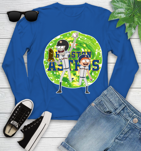 MLB Houston Astros Rick And Morty Commissioner's Trophy Baseball Sports Youth Long Sleeve 9