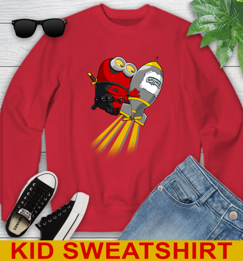 NBA Basketball San Antonio Spurs Deadpool Minion Marvel Shirt Youth Sweatshirt 7