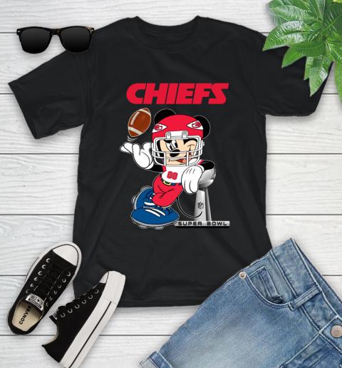 NFL Kansas city chiefs Mickey Mouse Disney Super Bowl Football T Shirt Youth T-Shirt 2