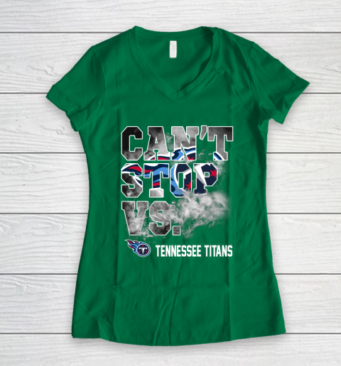 NFL Tennessee Titans Can't Stop Vs Women's V-Neck T-Shirt 3