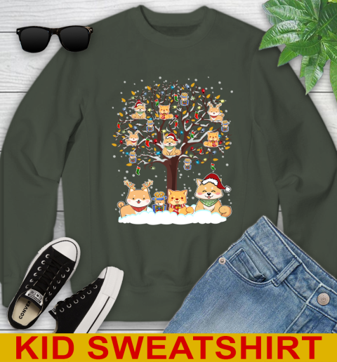Shiba inu dog pet lover light christmas tree shirt 116