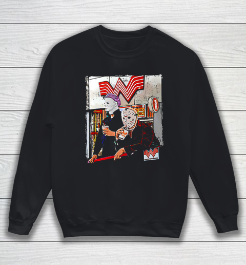 Michael Myers and Jason Voorhees drinking Whataburger Sweatshirt