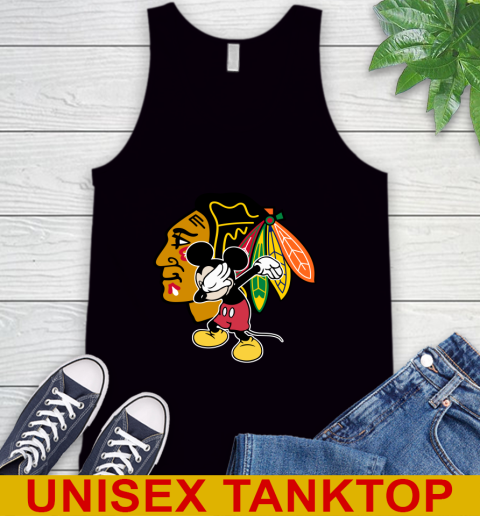Chicago Blackhawks NHL Hockey Dabbing Mickey Disney Sports Tank Top 2