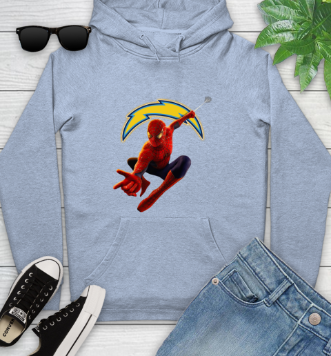 NFL Spider Man Avengers Endgame Football Los Angeles Chargers Youth Hoodie 10