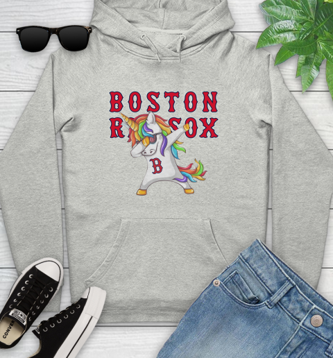 Boston Red Sox MLB Baseball Funny Unicorn Dabbing Sports Youth Hoodie