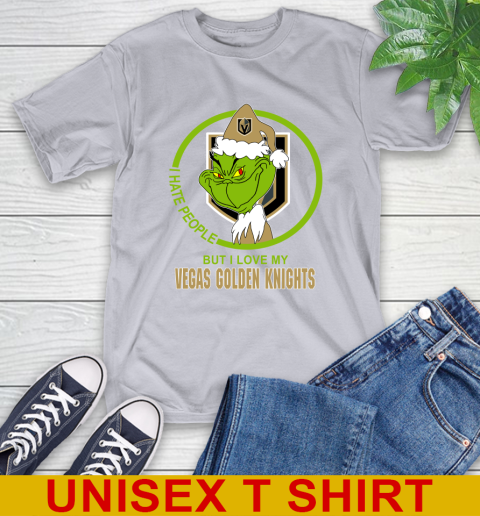 Vegas Golden Knights NHL Christmas Grinch I Hate People But I Love My Favorite Hockey Team T-Shirt 6