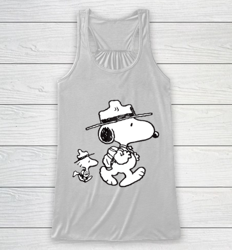 Funny Snoopy Woodstock Camping Racerback Tank