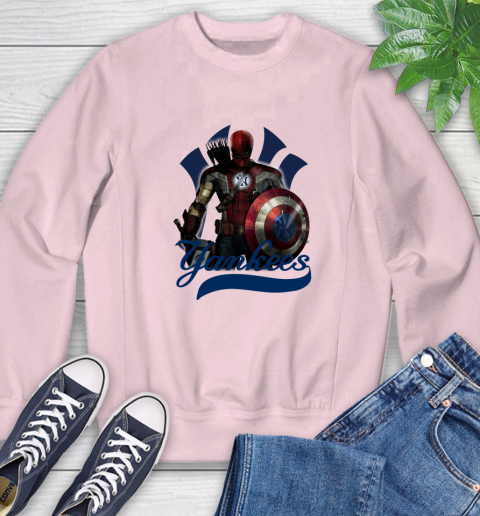 MLB Captain America Thor Spider Man Hawkeye Avengers Endgame Baseball New York Yankees Sweatshirt 9